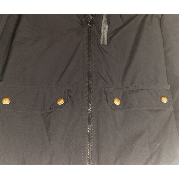 Abercrombie Mens Hooded Lined Cloth Jacket Size Small Black Hook & Latch Sleeves - Picture 9 of 15